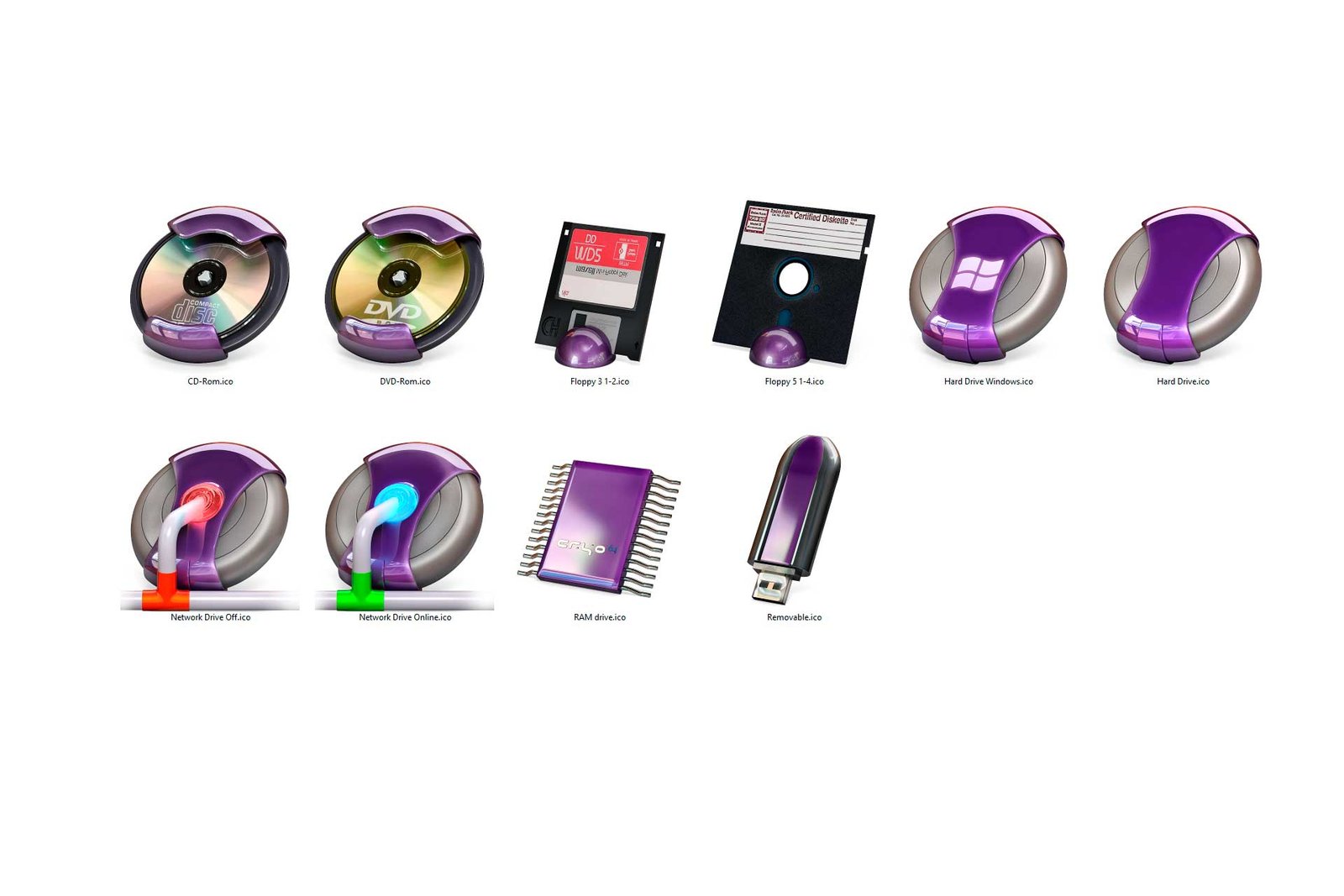 3d drive icons