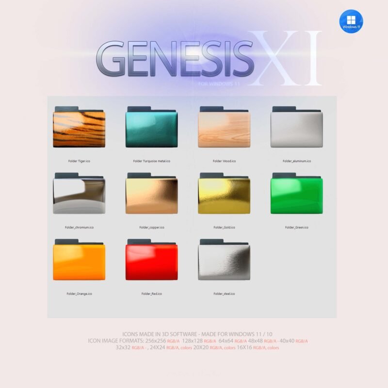 Genesis XI - 3D Icons for Windows 11 • Cryo64 World