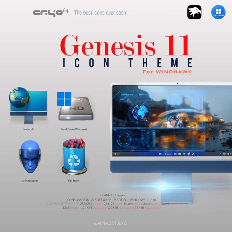 Genesis 11 Icon Theme for Windows 11 for Windhawk